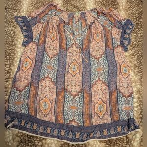 Lucky Brand Boho Purple Pink Blouse